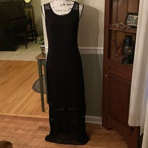 NWT! Spense black knit/lace maxi dress